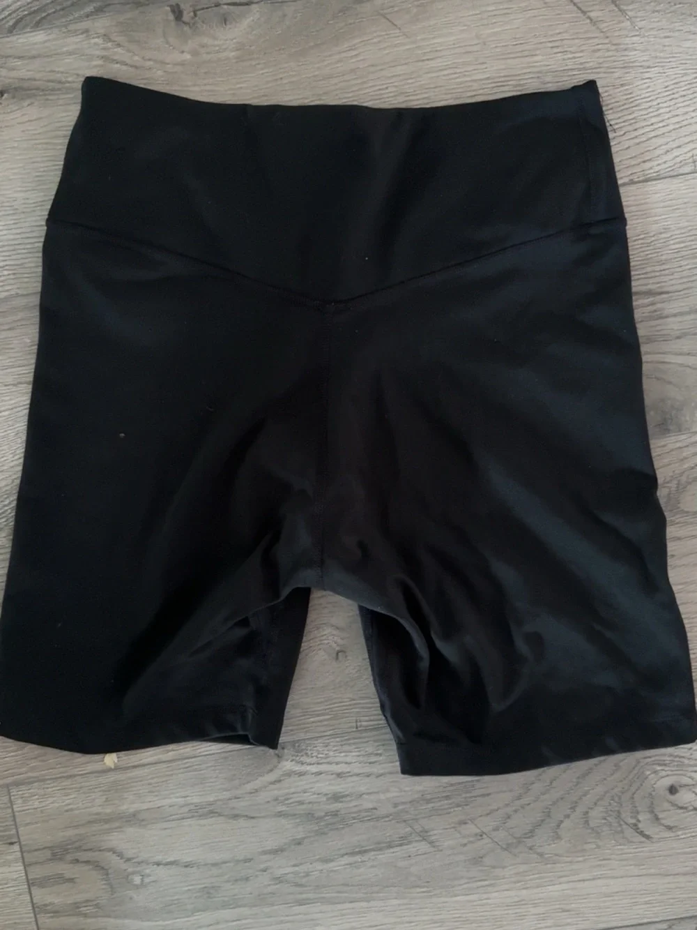 Nike Women's Black Mid-Rise Bike Shorts with White Swoosh